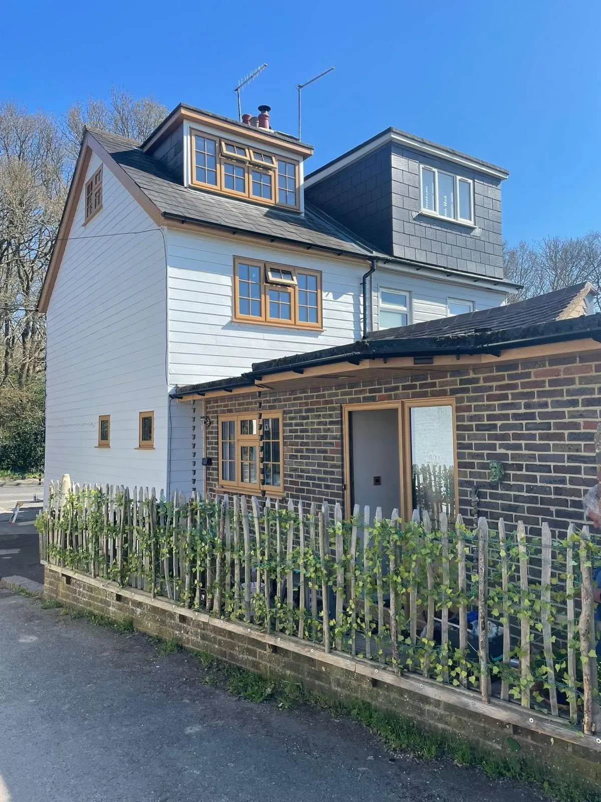 House elevation finished in cladding and render